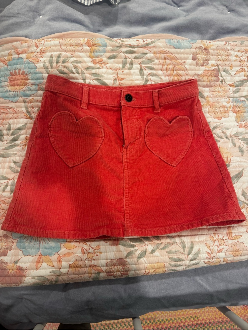 Crewcuts Pink Corduroy Heart-Pocket Skirt
